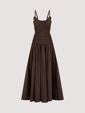 adrianna papell brown dress ELENA BUTTERMILK LINEN MAXI DRESS  DISSH